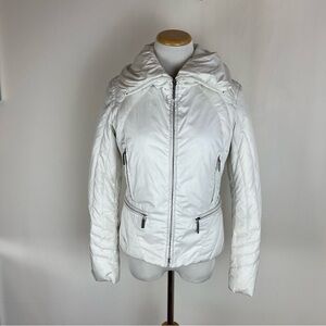Add Down Revolve Puffer Coat White Jacket Size 2